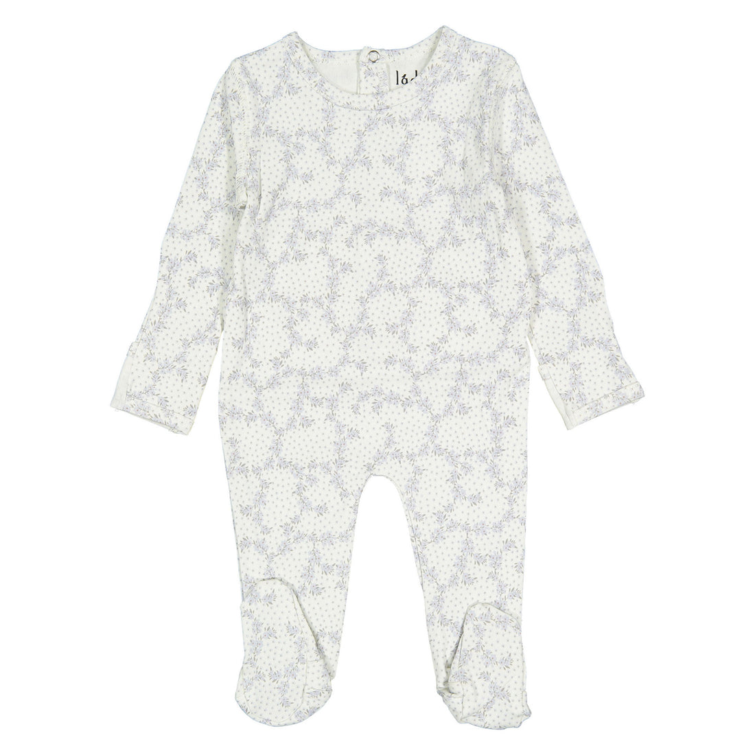 Ladida Layette Blue Vintage Vine Footie