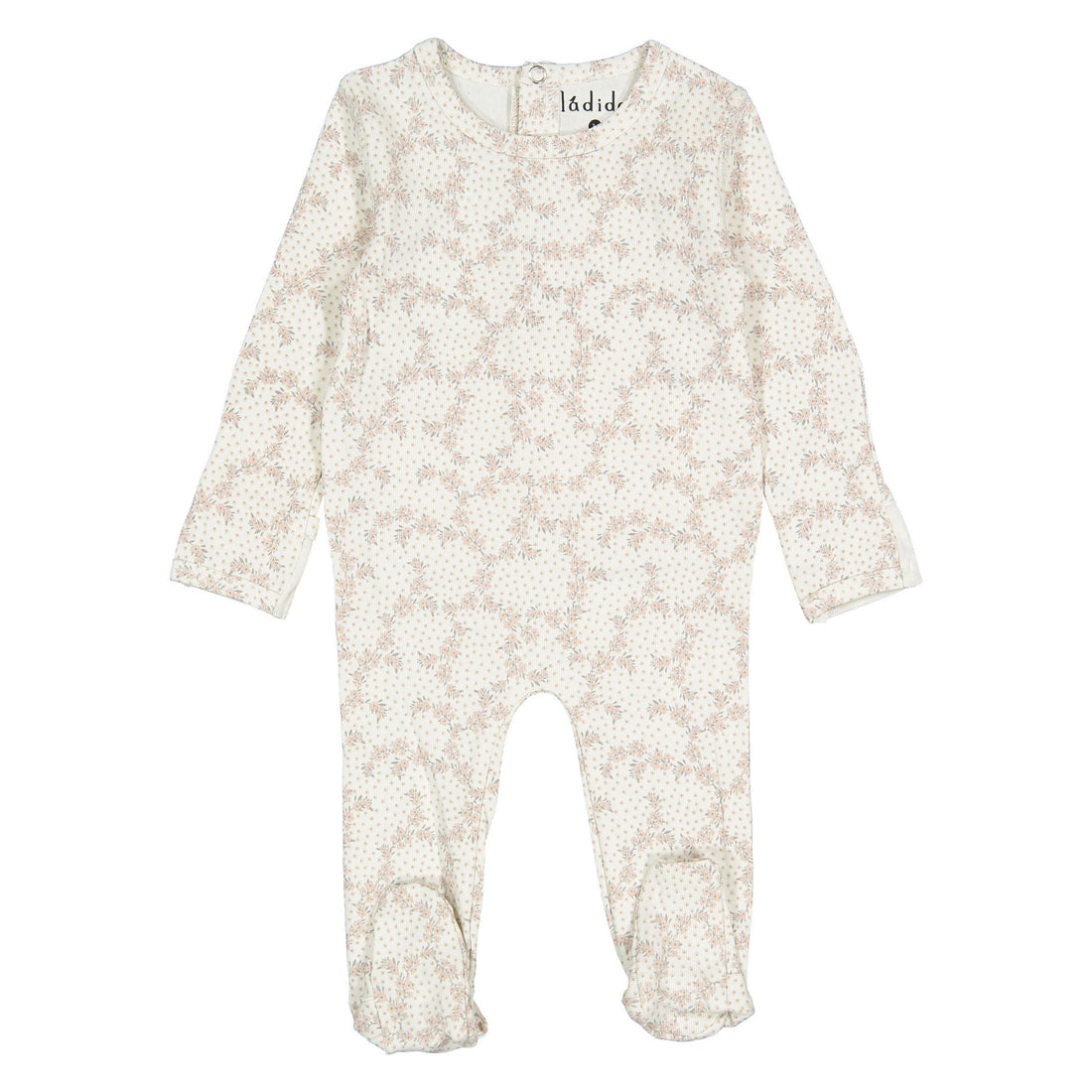 Ladida Layette Pink Vintage Vine Footie