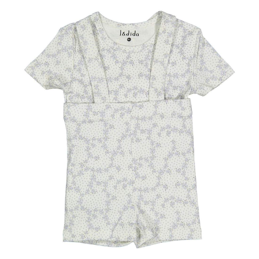 Ladida Layette Blue Vintage Vine Suspender Set