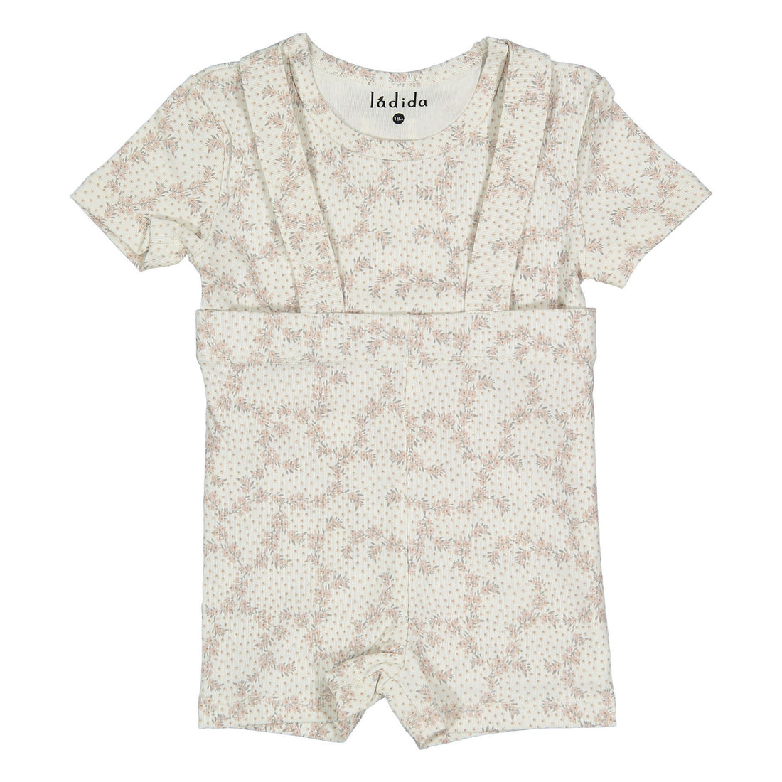 Ladida Layette Pink Vintage Vine Suspender Set