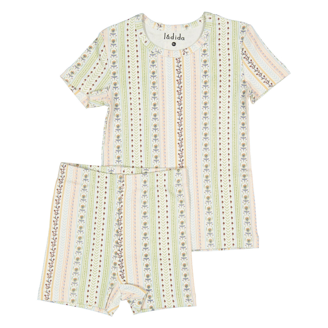 Ladida Layette Demask Stripe Tee+ Shorts Set