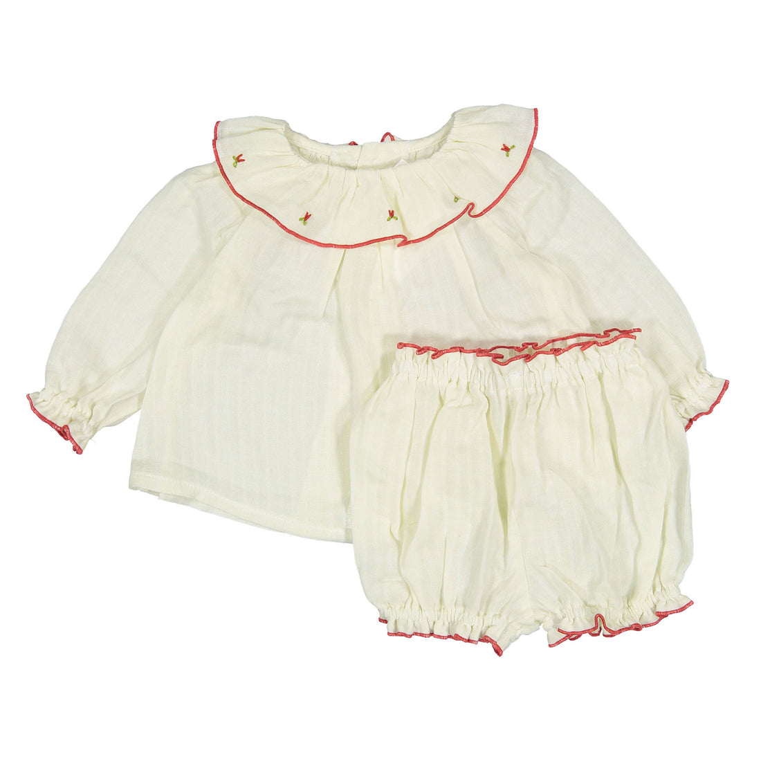 Birinit Embroidery Blouse and Bloomer Set