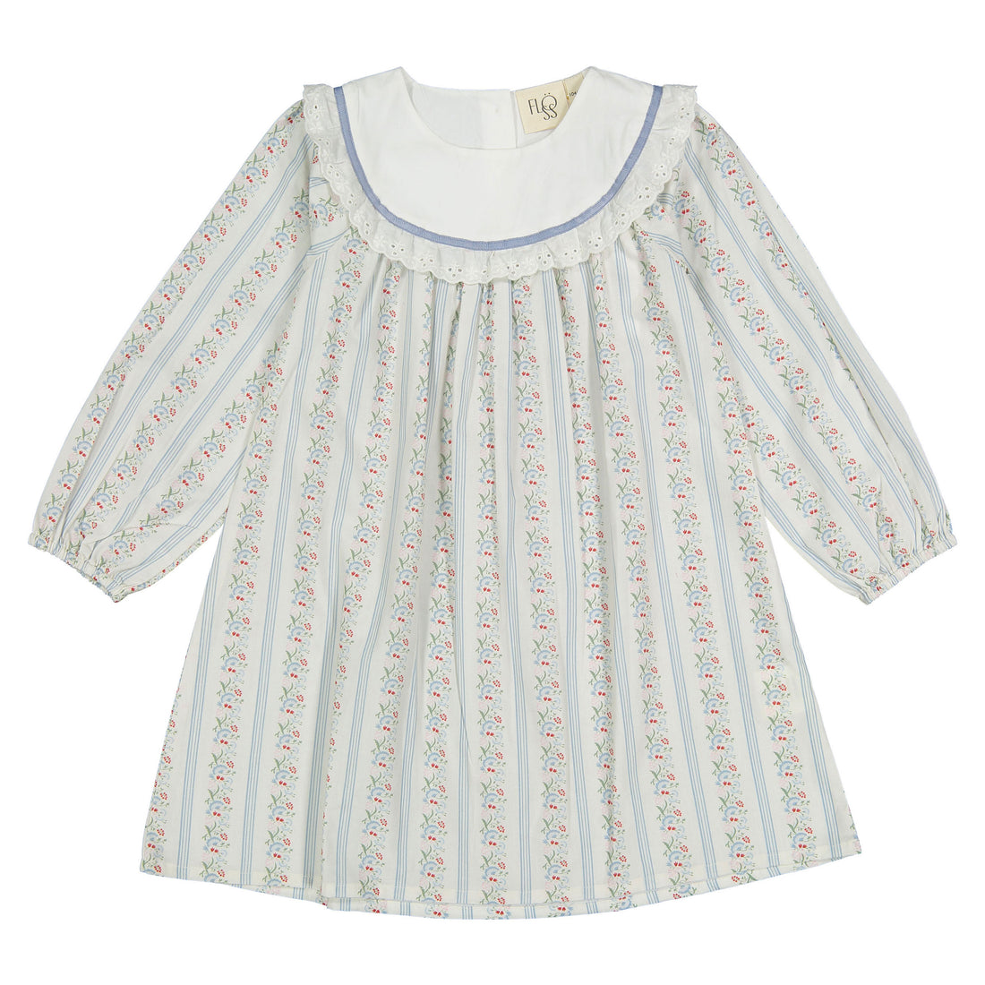 Floss Soft White/Bright Blue Abigail Dress
