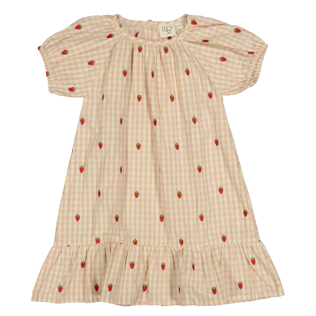 Floss Pink Berry Gingham Dolly Dress