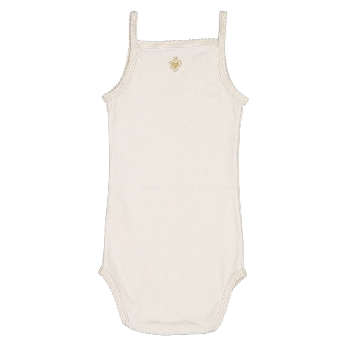 Bene Bene Pale Pink Baby Organic Scallop Spaghetti Bodysuit