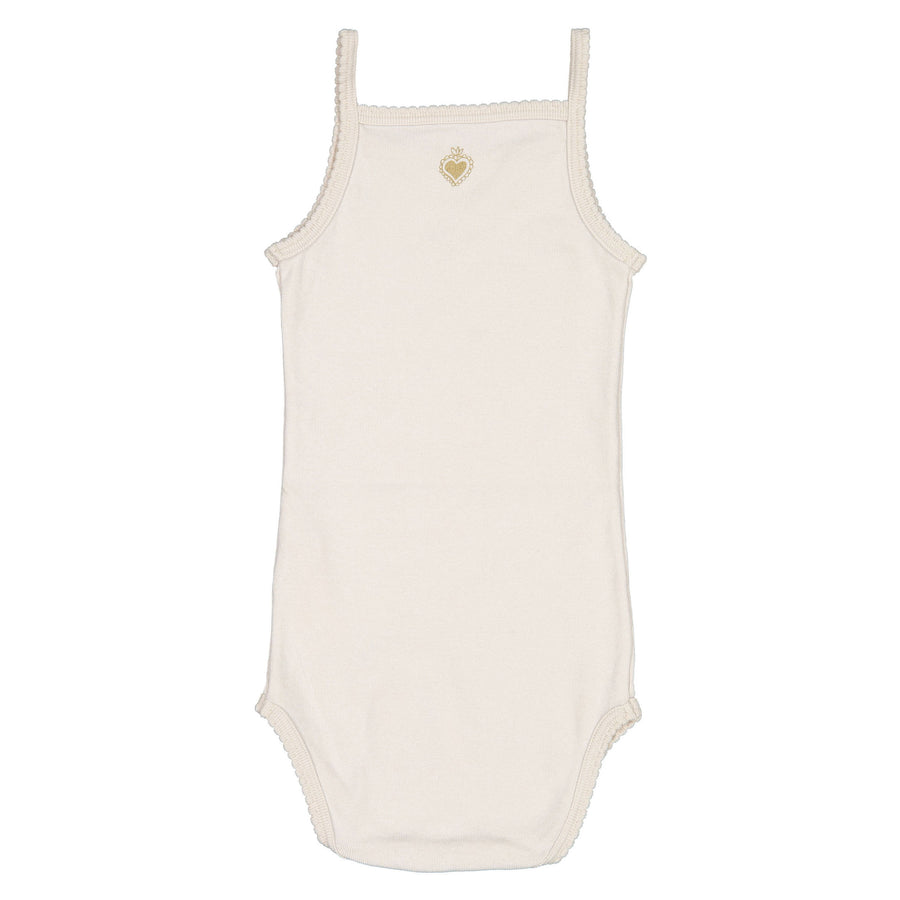 Bene Bene Pale Pink Baby Organic Scallop Spaghetti Bodysuit