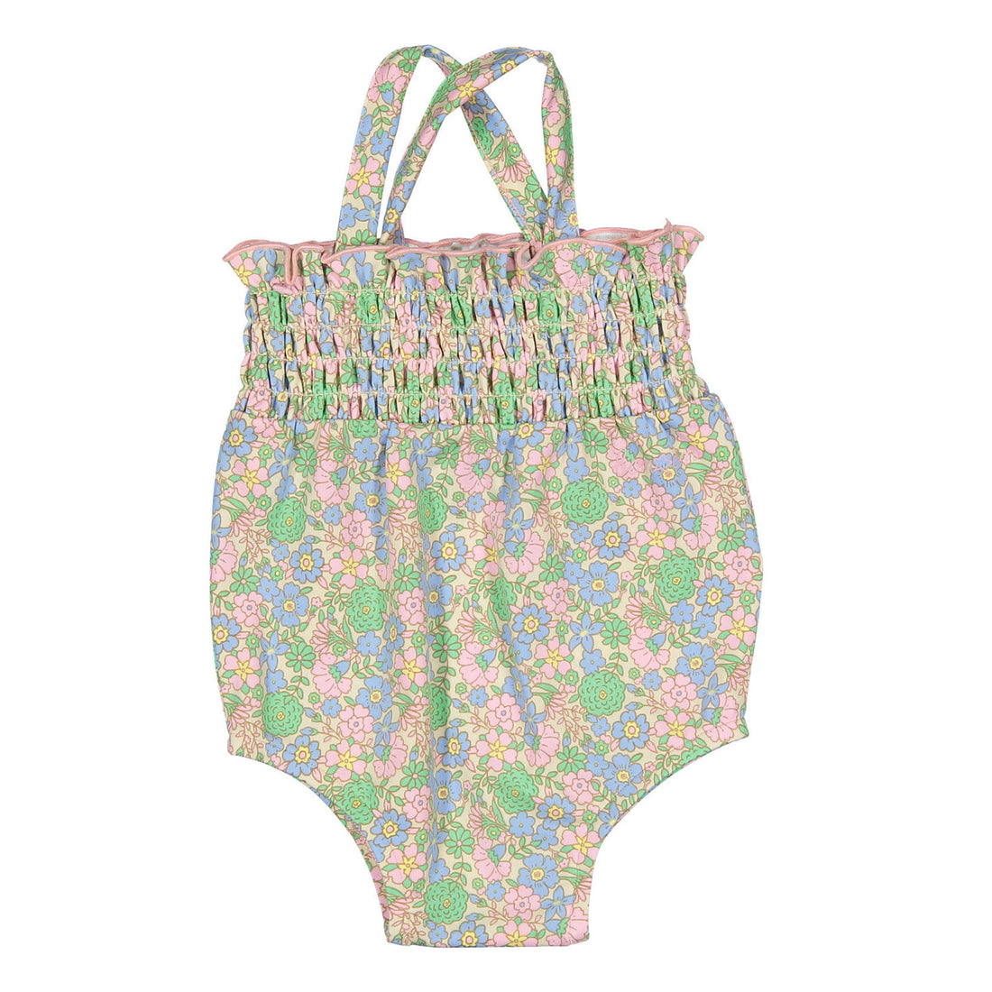 Bonton Pink Vintage Flower Baby Swimsuit