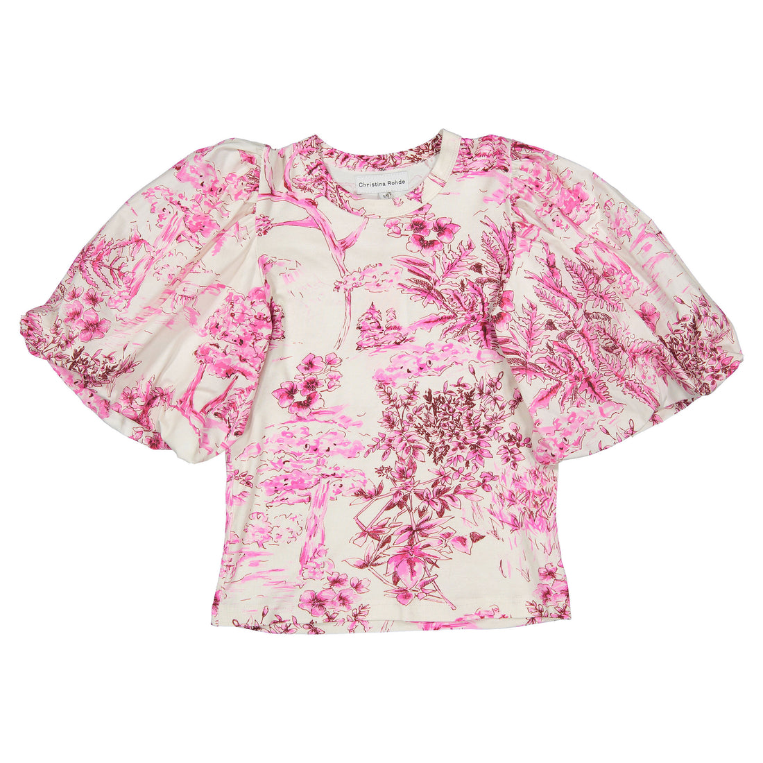 Christina Rohde Fuchsia Tree Print Floral Blouse