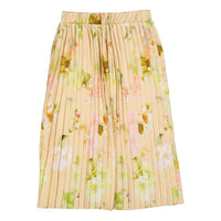 Christina Rohde Tan Floral Pleated Skirt