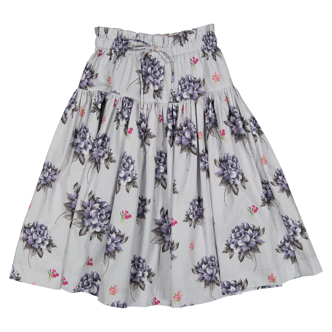 Christina Rohde Slate Blue Floral Skirt