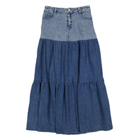 Ladida WKND Denim Tiered Maxi Skirt