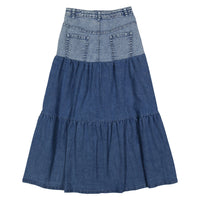 Ladida WKND Denim Tiered Maxi Skirt