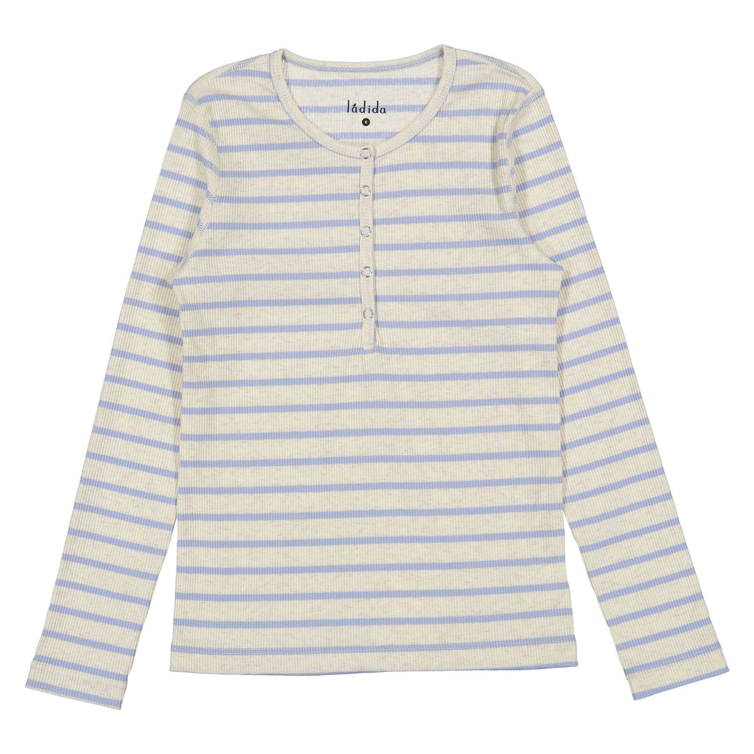 Ladida WKND Oatmeal Striped Henley Tee