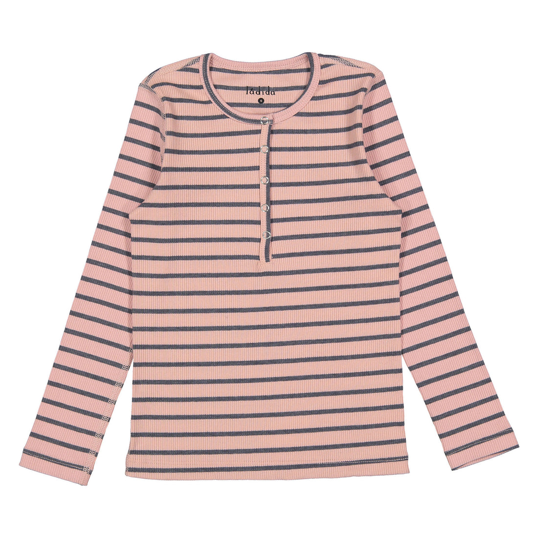 Ladida WKND Mauve Striped Henley Tee