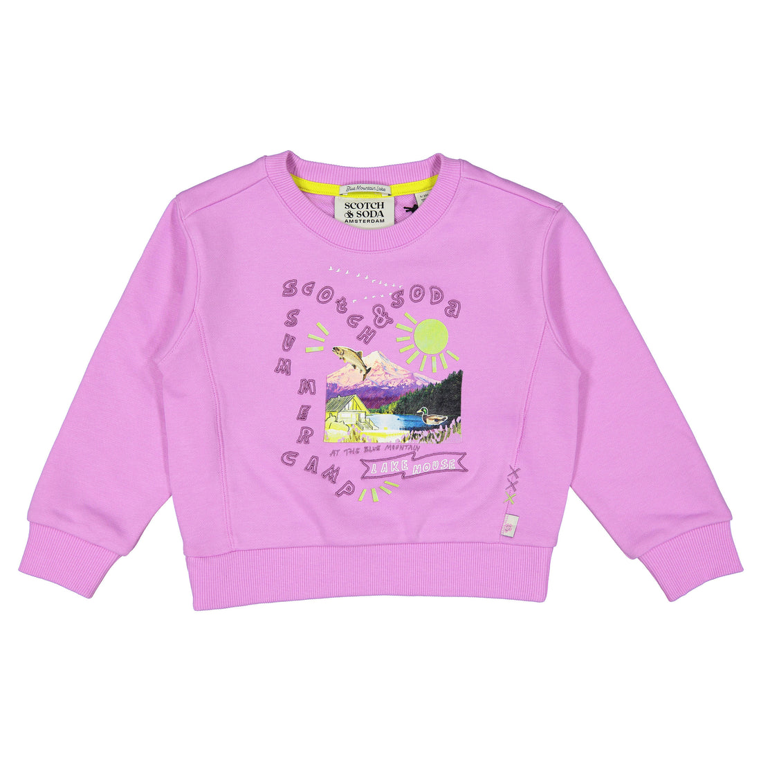 Scotch Shrunk Iris Pink Artwork Crewneck
