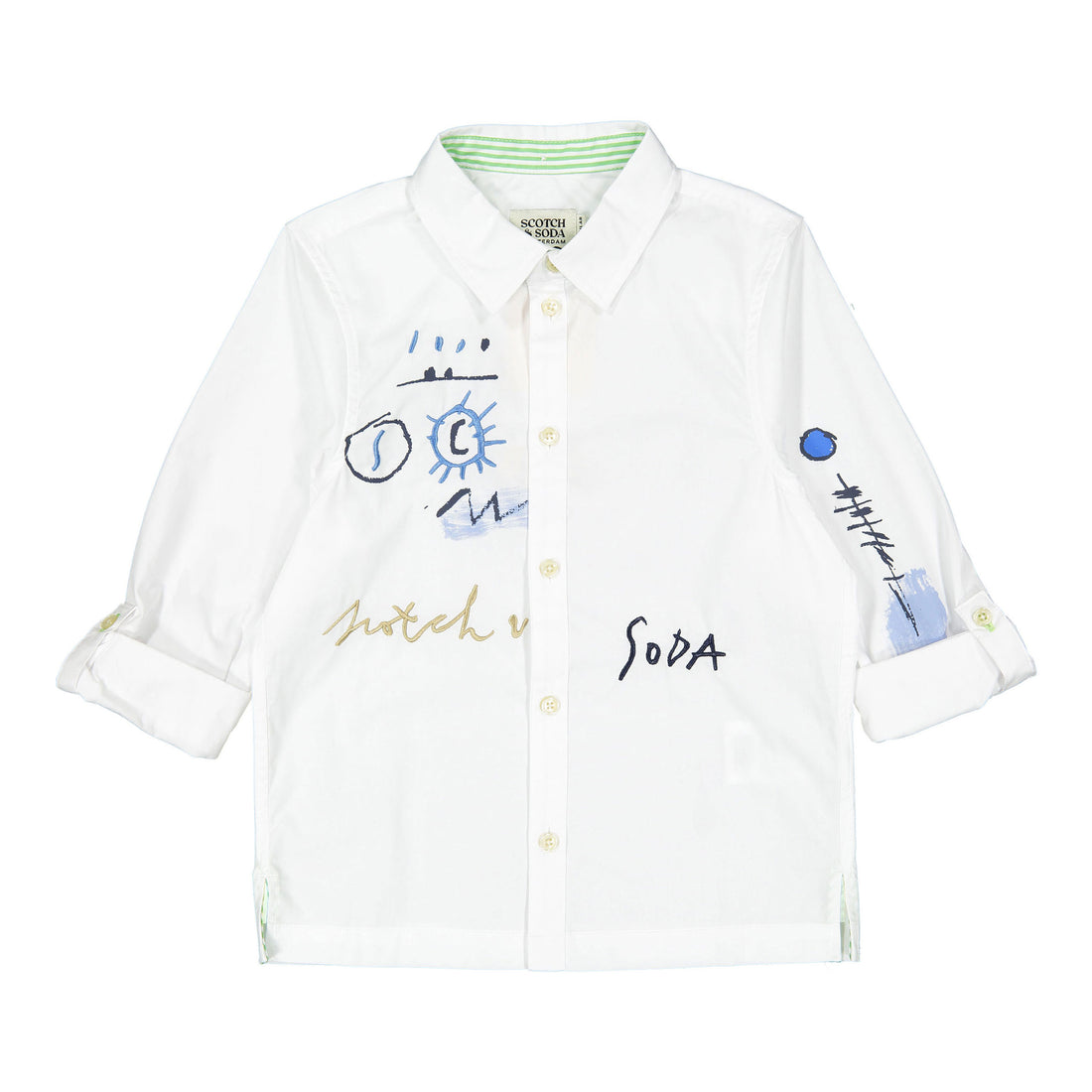 Scotch Shrunk White Placed Artwork Shirt