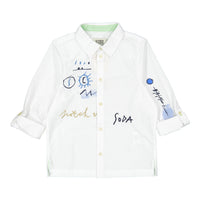 Scotch Shrunk White Placed Artwork Shirt