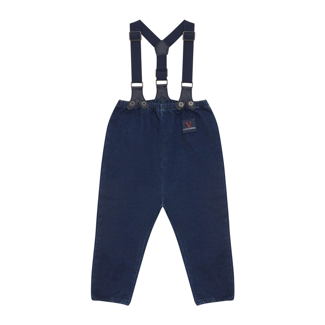 Calla Lili Denim Blue Suspenders Romper