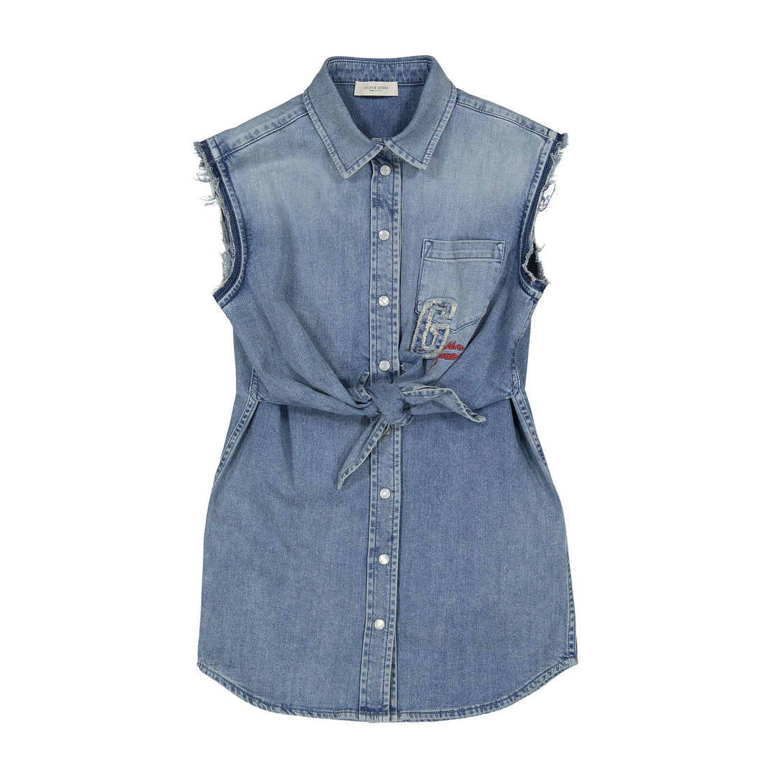 Golden Goose Blue Sleeveless Shirt Dress Ladida Golden Goose Blue Sleeveless Shirt Dress Ladida