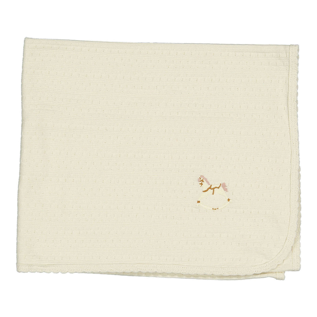 Bebe Organic Natural Pointelle Pink Bebe Blanket