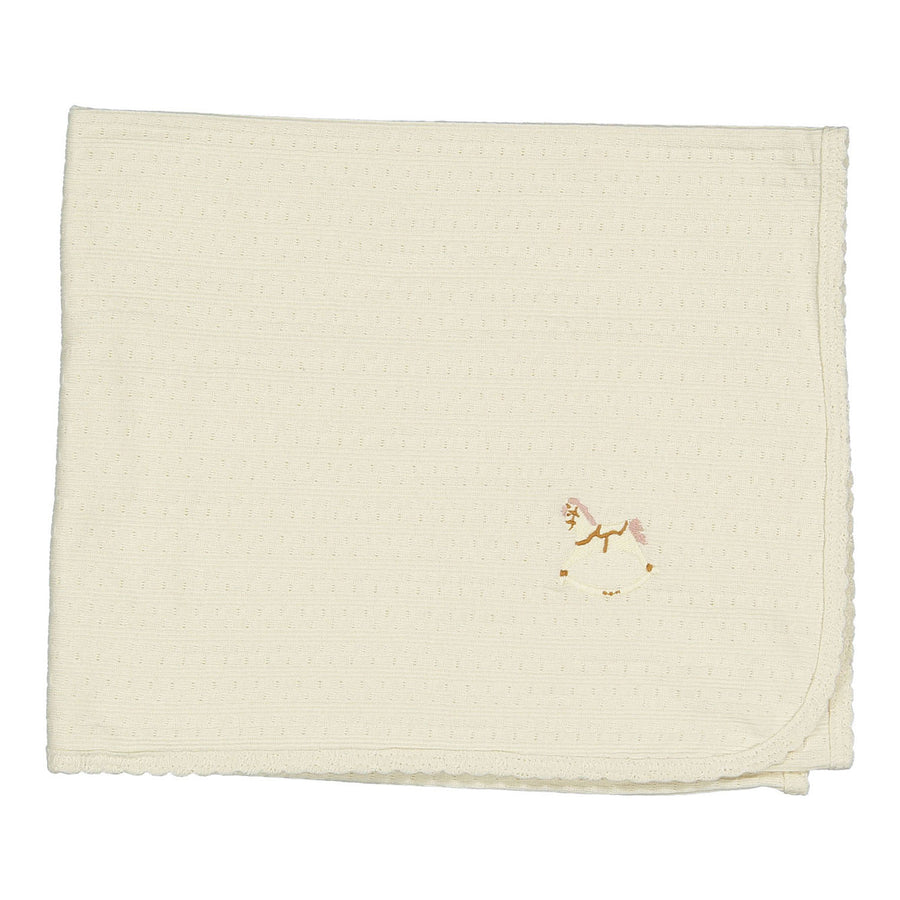 Bebe Organic Natural Pointelle Pink Bebe Blanket