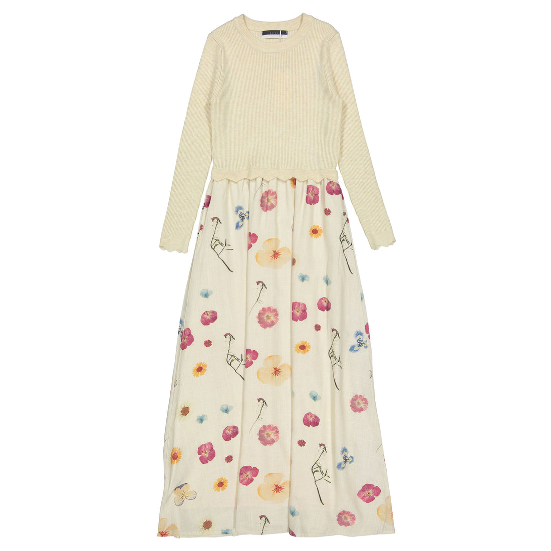 ROWE Cream Two Tone Floral Dress