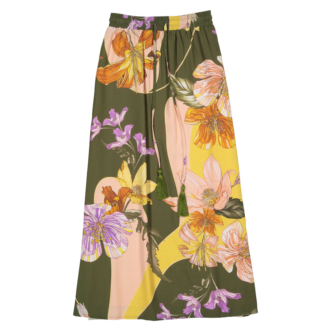 ROWE Green Multicolor Large Flowers Skirt