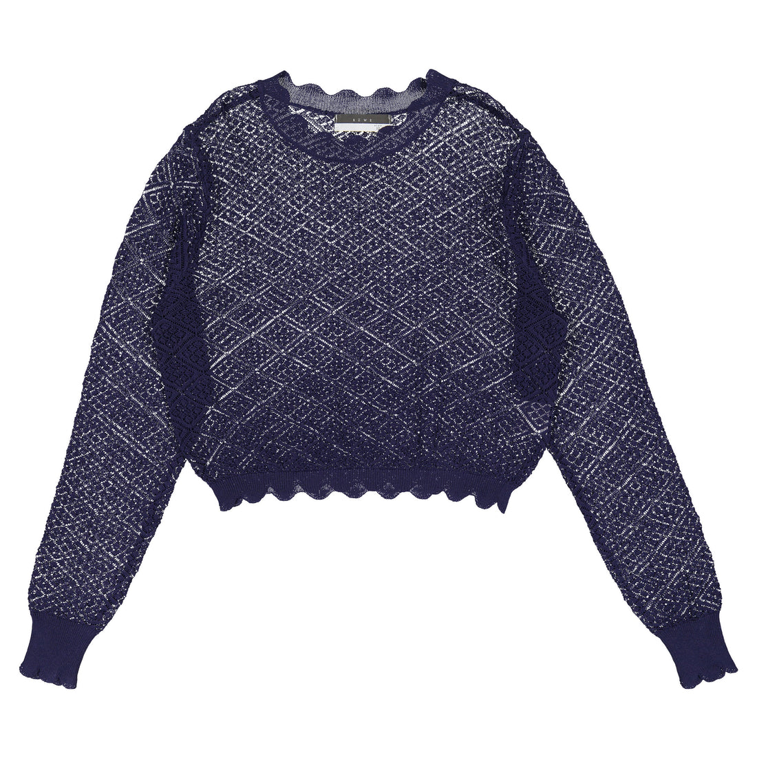 ROWE Navy Openwork Sweater