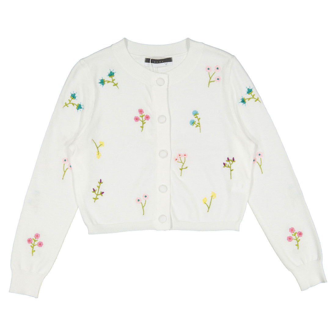 ROWE White Flower Embroidered Cardigan