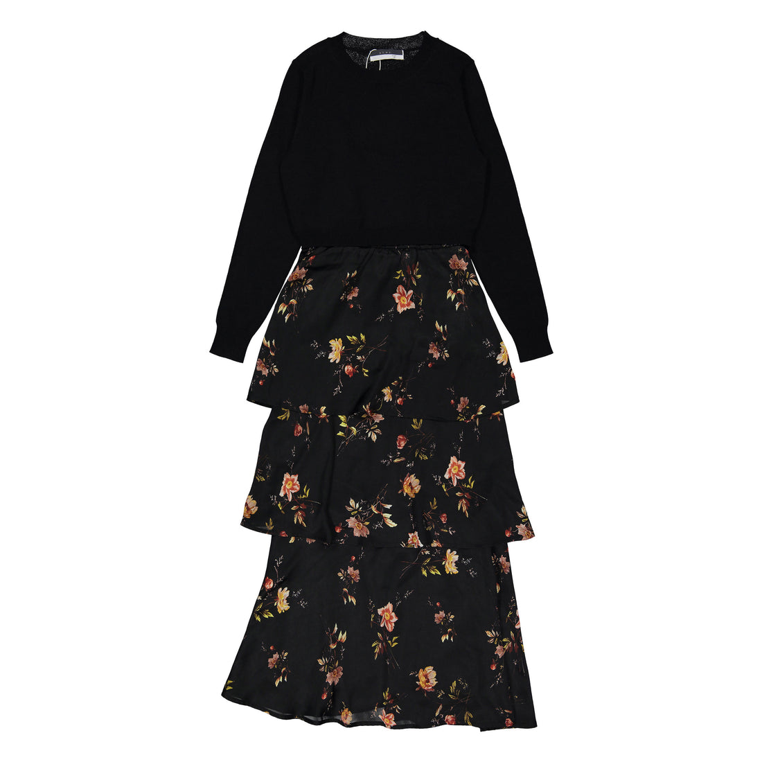 ROWE Black Floral Ruffle Set
