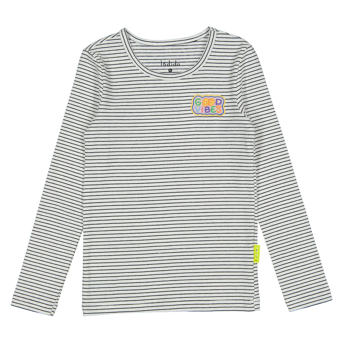 Ladida WKND Black Thin Striped Patch Tee