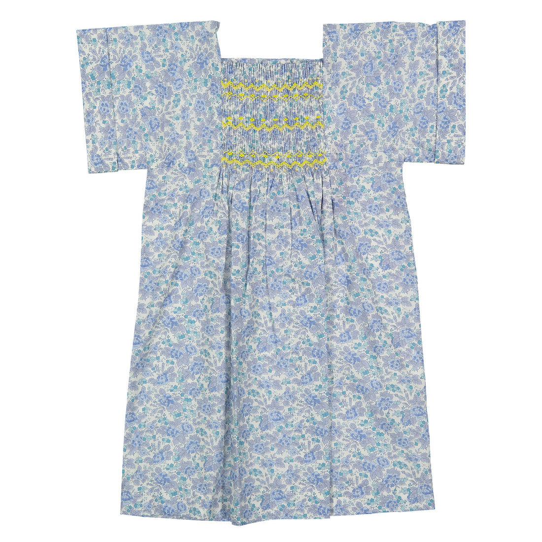 Bonpoint Sky Blue Floral Smockee Paysanne Dress