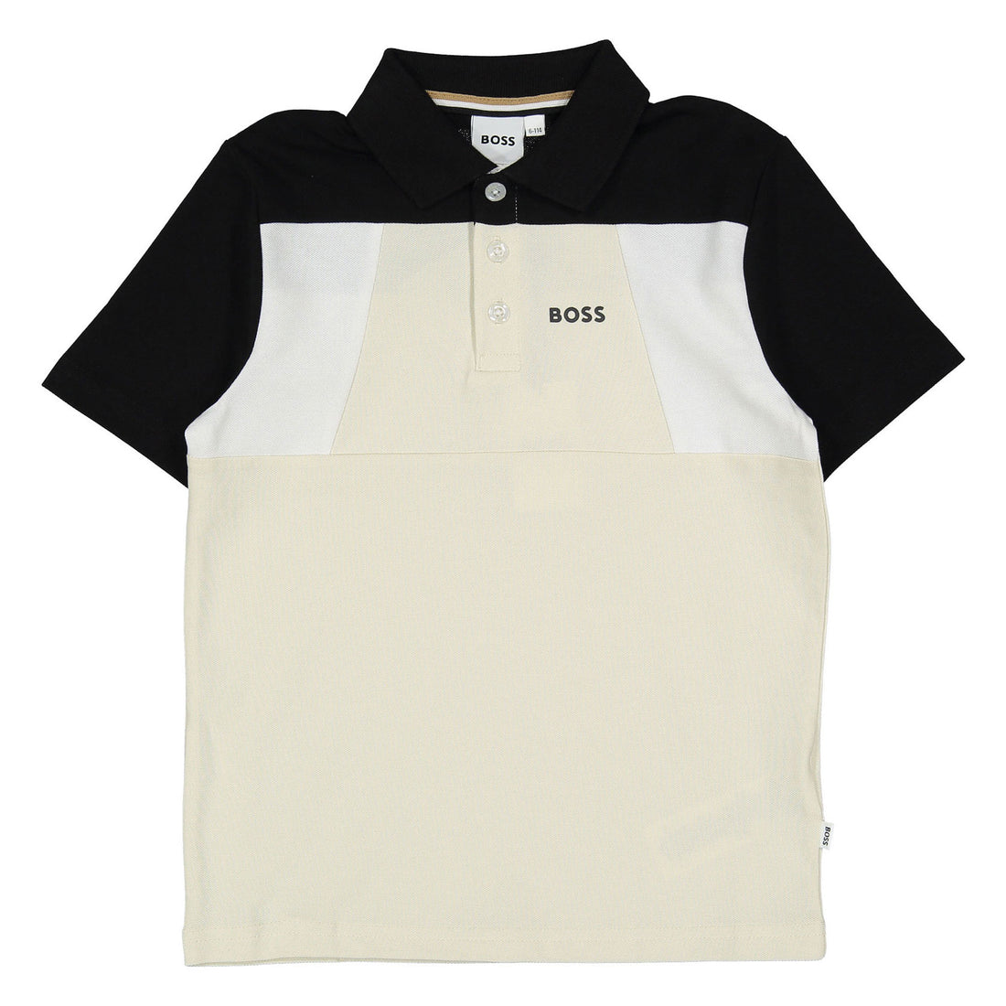 Hugo Boss Sand Color Block Short Sleeve Polo