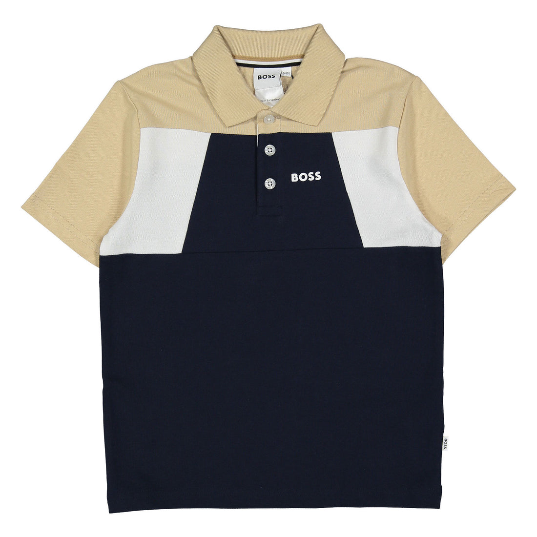 Hugo Boss Navy Color Block Short Sleeve Polo