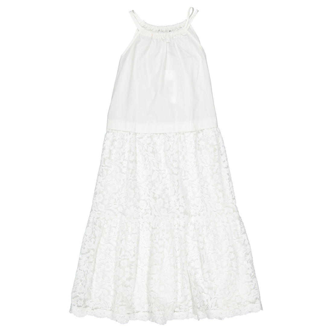 Ermanno Scervino White Embroidered Flower Dress