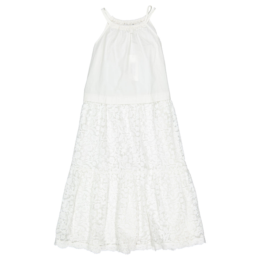 Ermanno Scervino White Embroidered Flower Dress