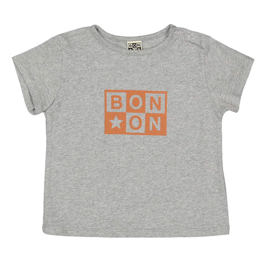 Bonton Heather Grey Logo Tuba Baby Tee