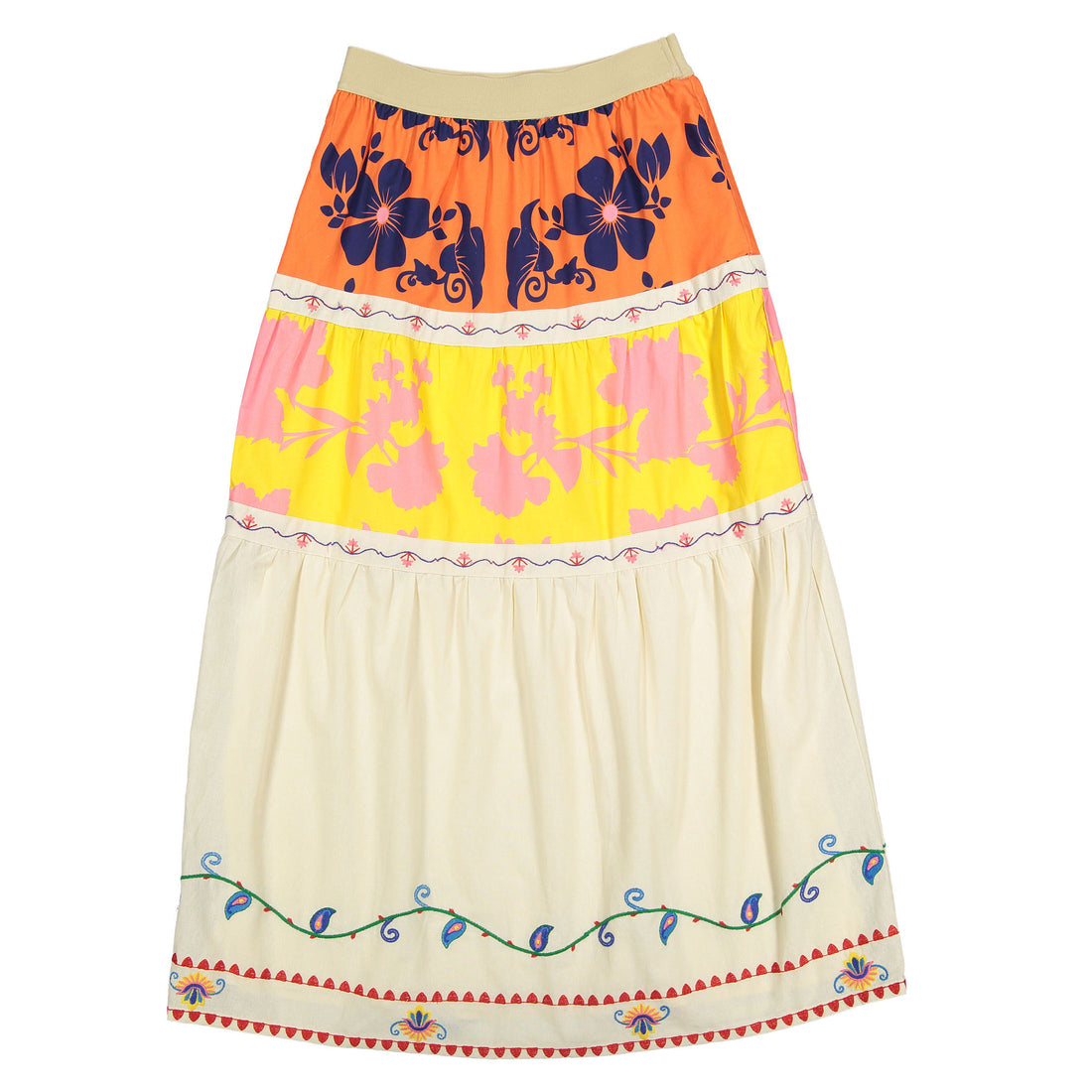 ROWE Ecru Multi Tiered Skirt