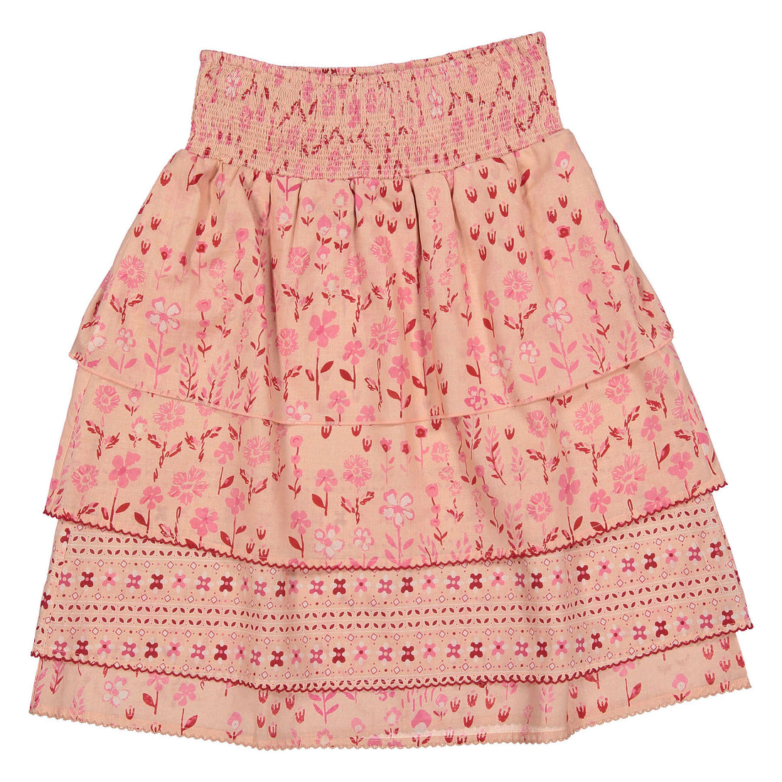 ROWE Pink Floral Ruffle Skirt