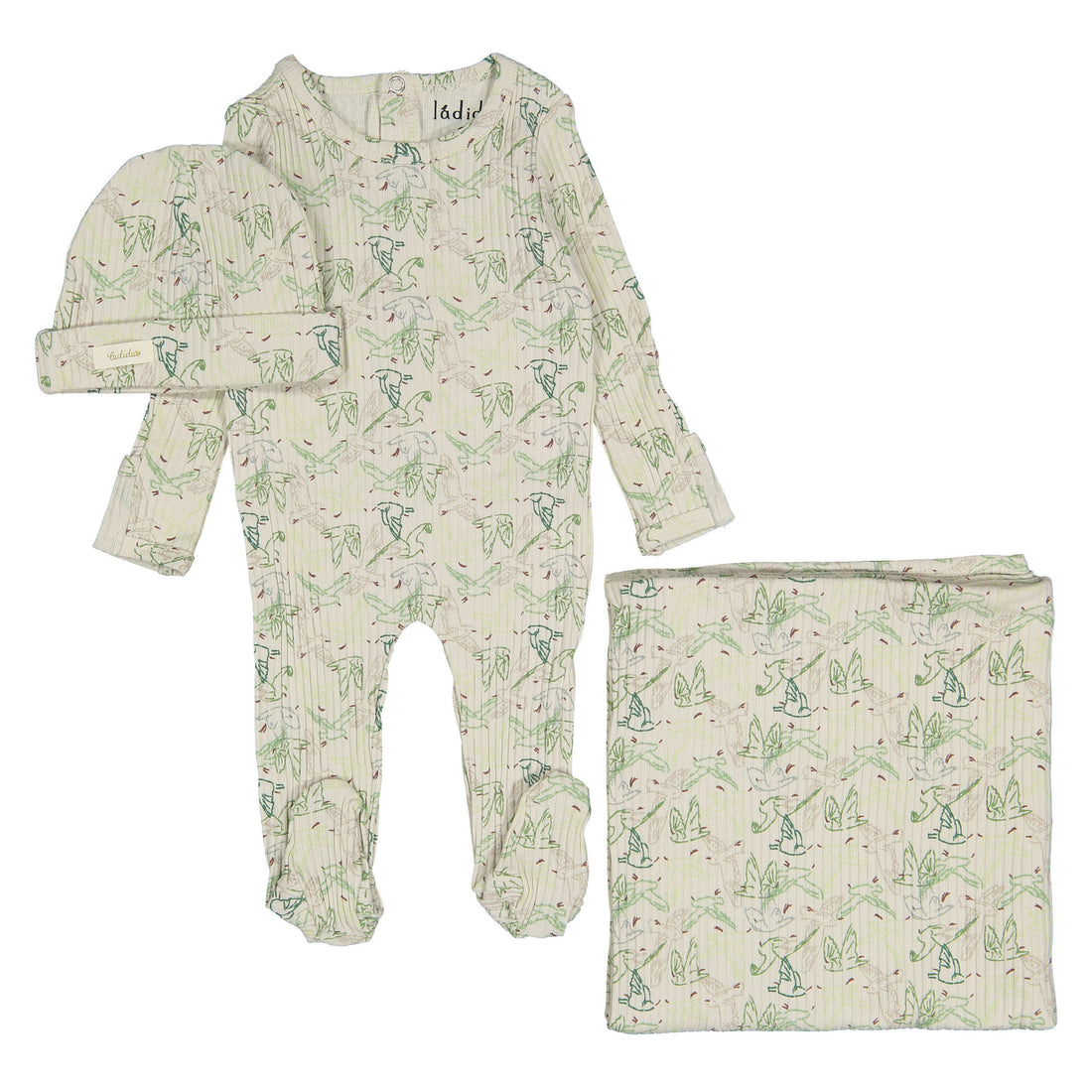 Ladida Layette Wings Footie+ Hat+ Blanket Wings