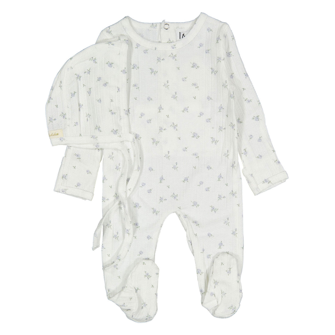 Ladida Layette Slate Rose Footie+ Bonnet