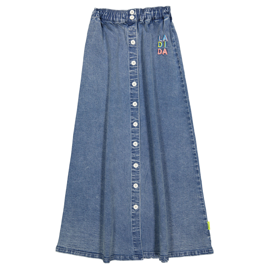 Ladida WKND Denim Button Down Long Skirt