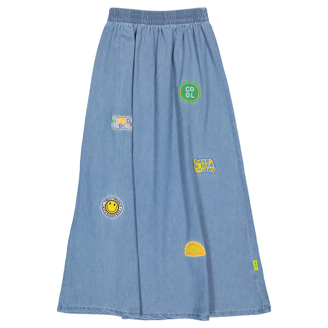 【WONDER WONDER】Lazer cut patch maxi denim long skirt Wash Lab Denim Patchwork Denim Maxi Skirt | Nordstrom