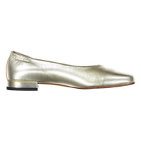 Ladida Shoes Gold Metalic Square Front Flats
