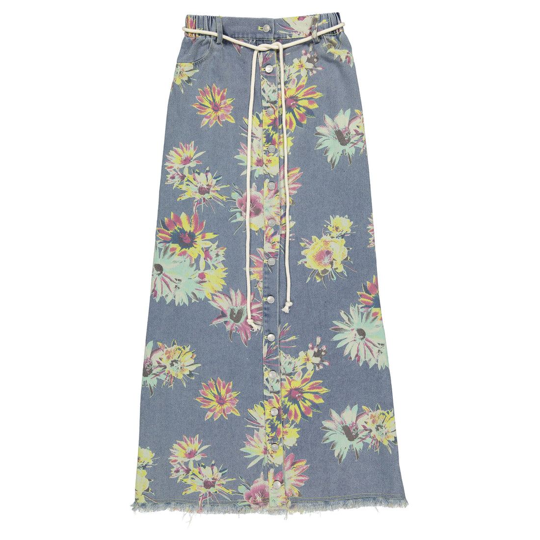 ROWE Denim Floral Button Down Skirt