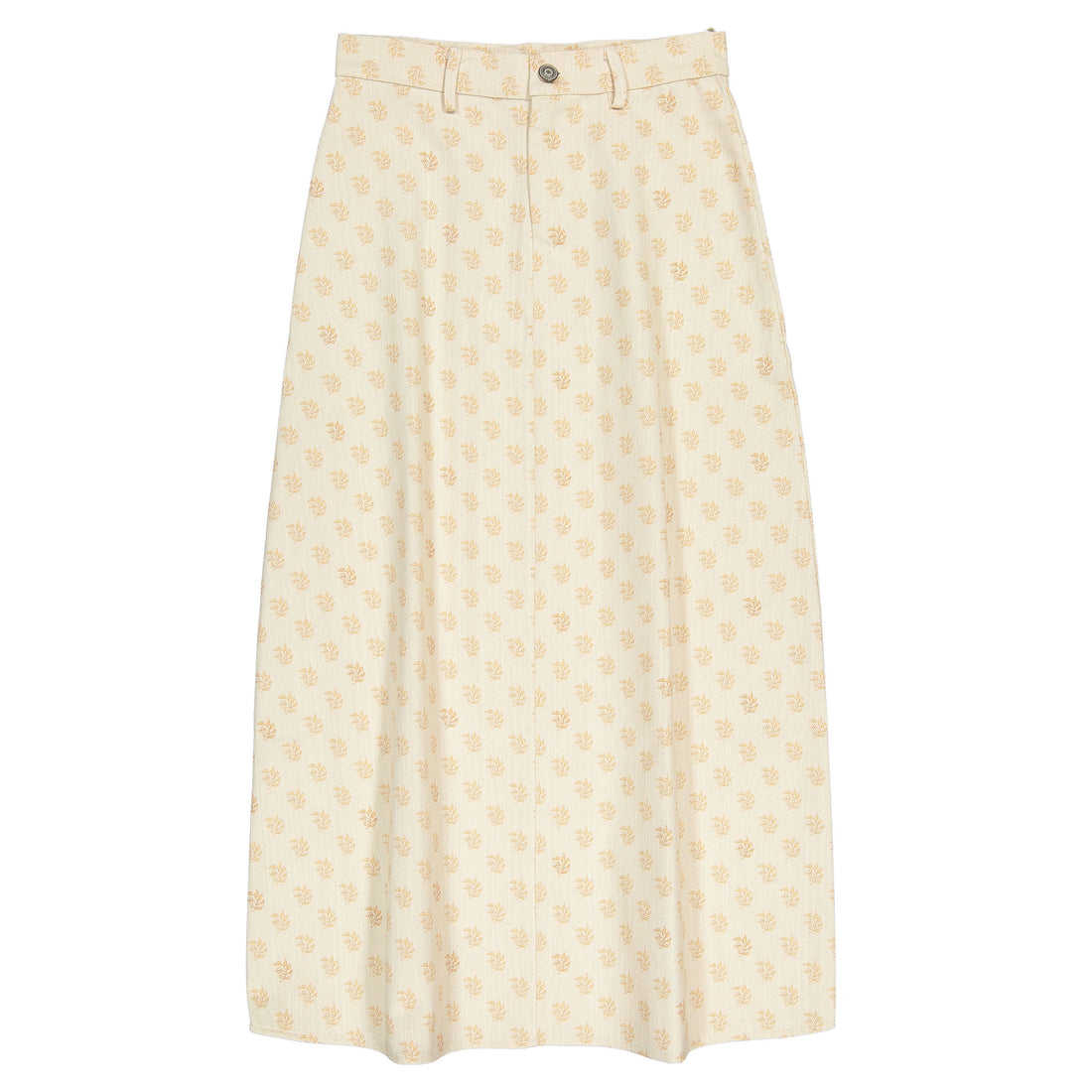 ROWE Beige Leaf Denim Skirt