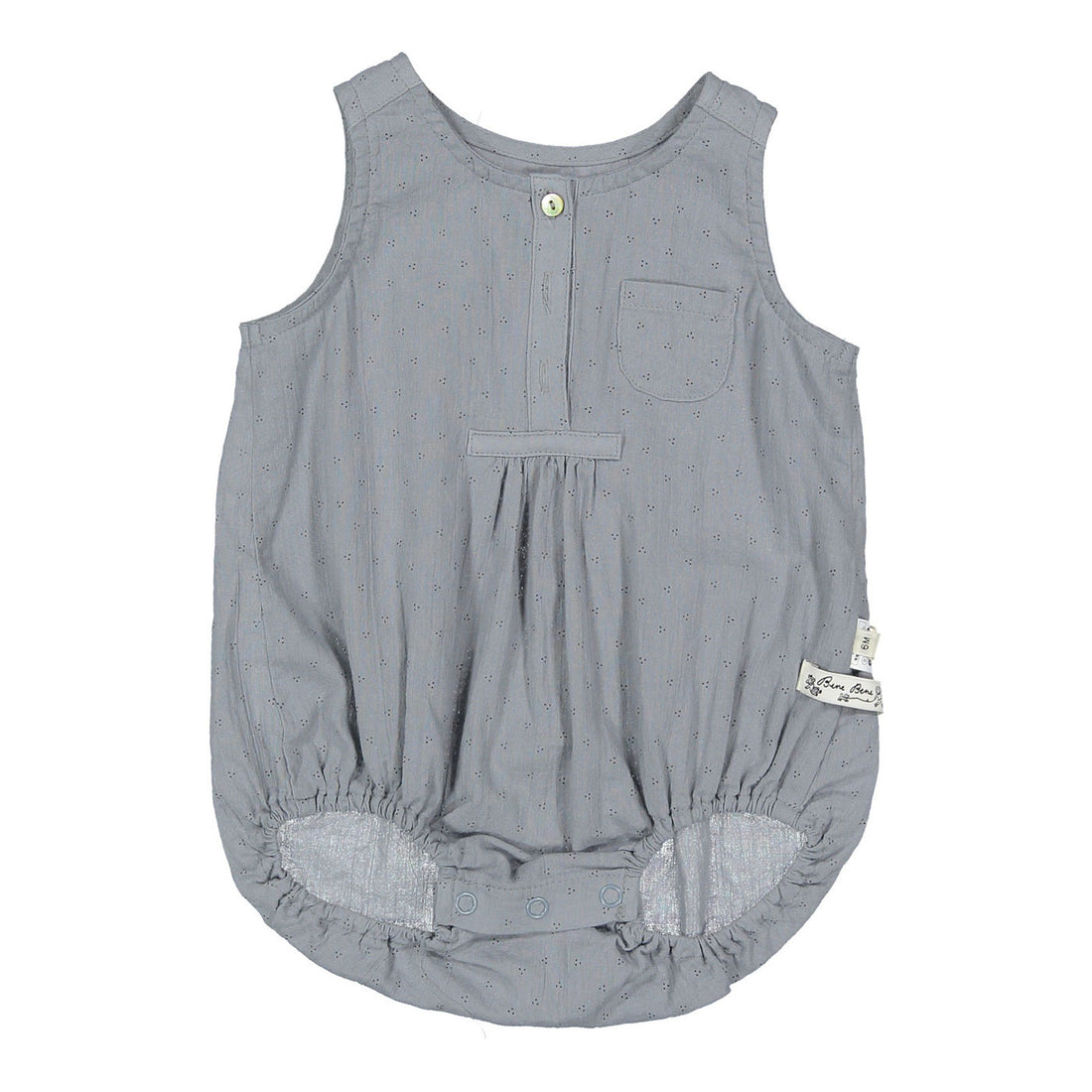Bene Bene Grayish Blue Baby Calm Dot Newborn Romper