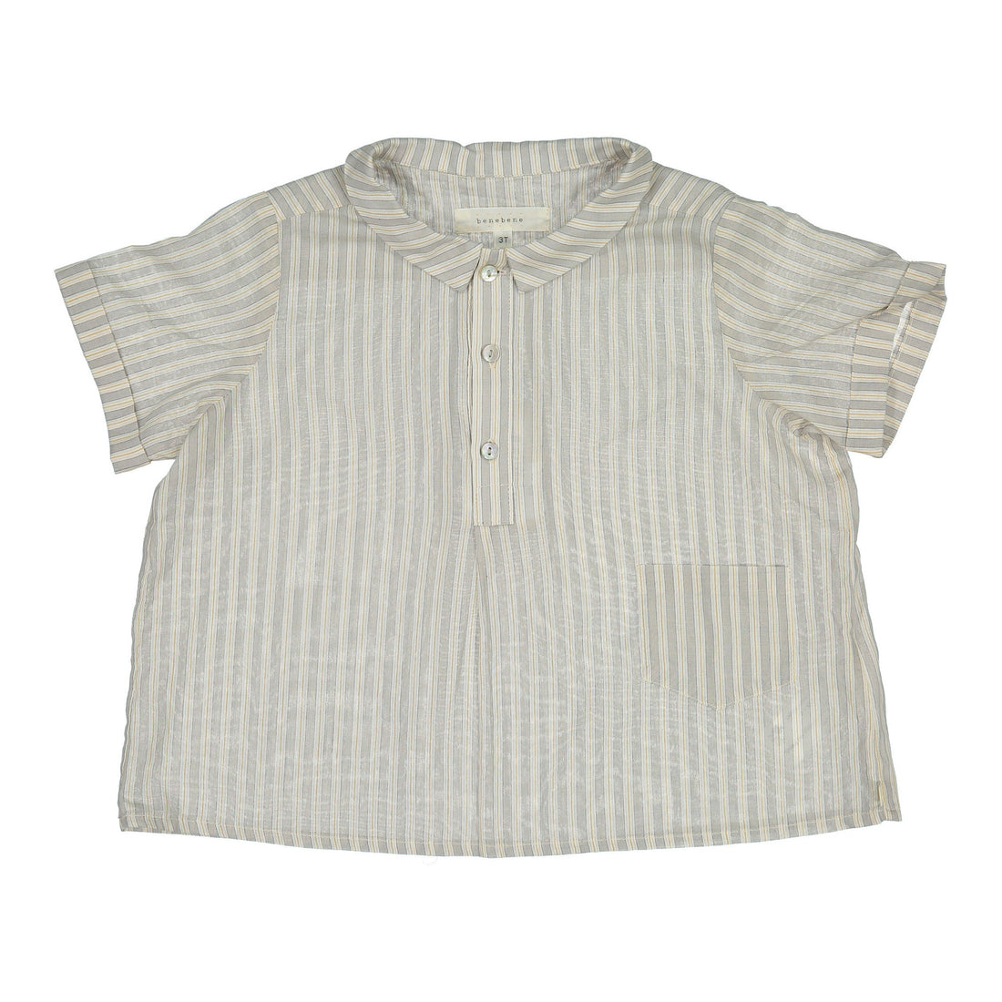 Bene Bene Grayish Mint Ian Stripe Half Shirt