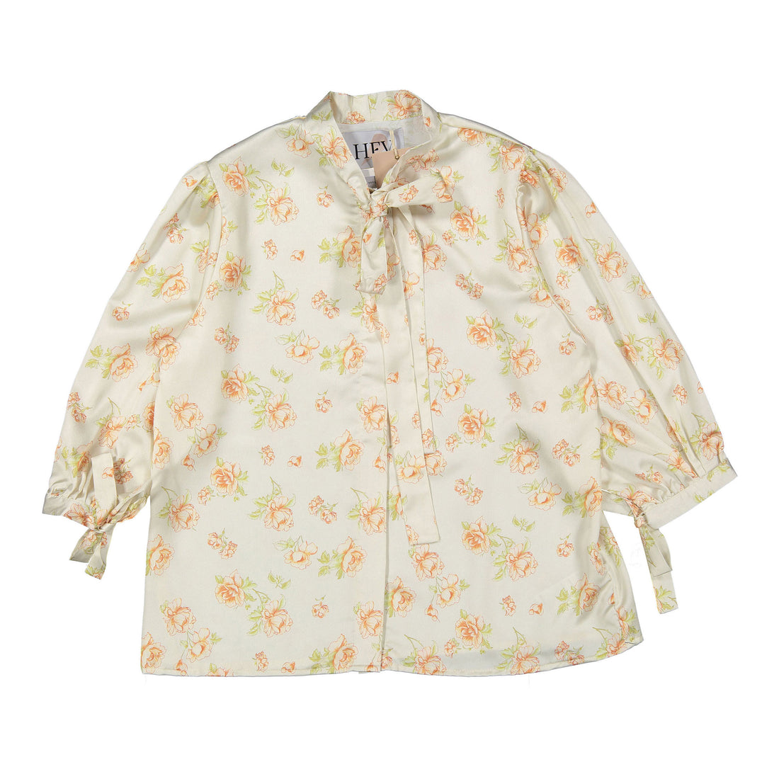 HEV Peach Printed Bow Shirt