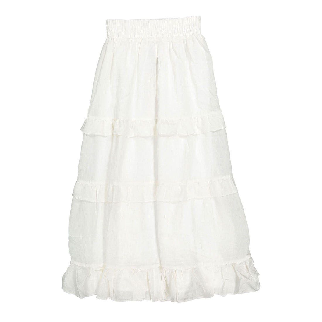 HEV White Tiered Ruffle Skirt